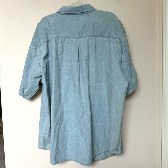 Carhartt Shirt Men’s 3X Button Up Short Sleeve Blue 100% Cotton - Picture 3 of 6